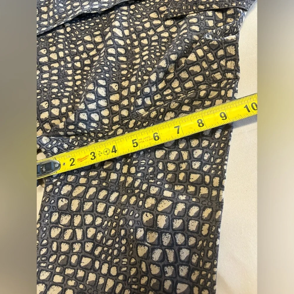 Vintage 90s 100%‎ Silk Crocodile Animal Print Top, Medium